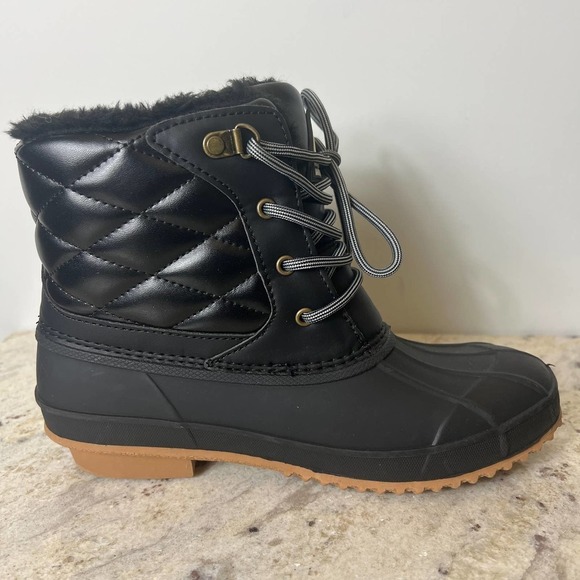 MISHANSHA QUILTED FLEECE LINED‎ ANKLE SNOW BOOTS IN BLACK NWOB WOMEN'S SIZE 7 - Picture 6 of 11